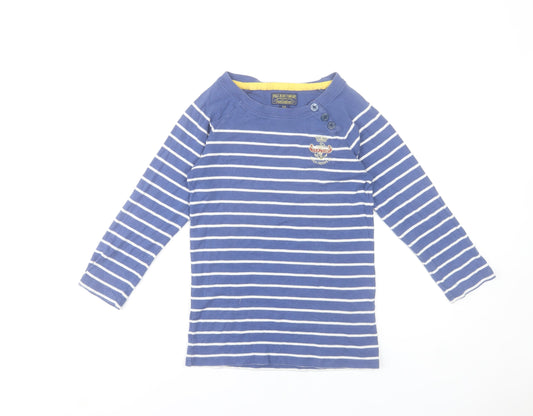 Ralph Lauren Polo Jeans Company Blue Striped Long Sleeve Cotton Top XS