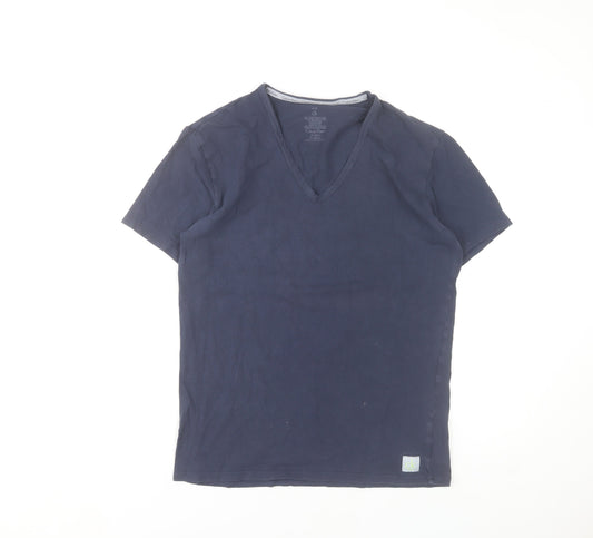 Calvin Klein Men's Blue Slim Fit V-Neck Cotton T-Shirt M