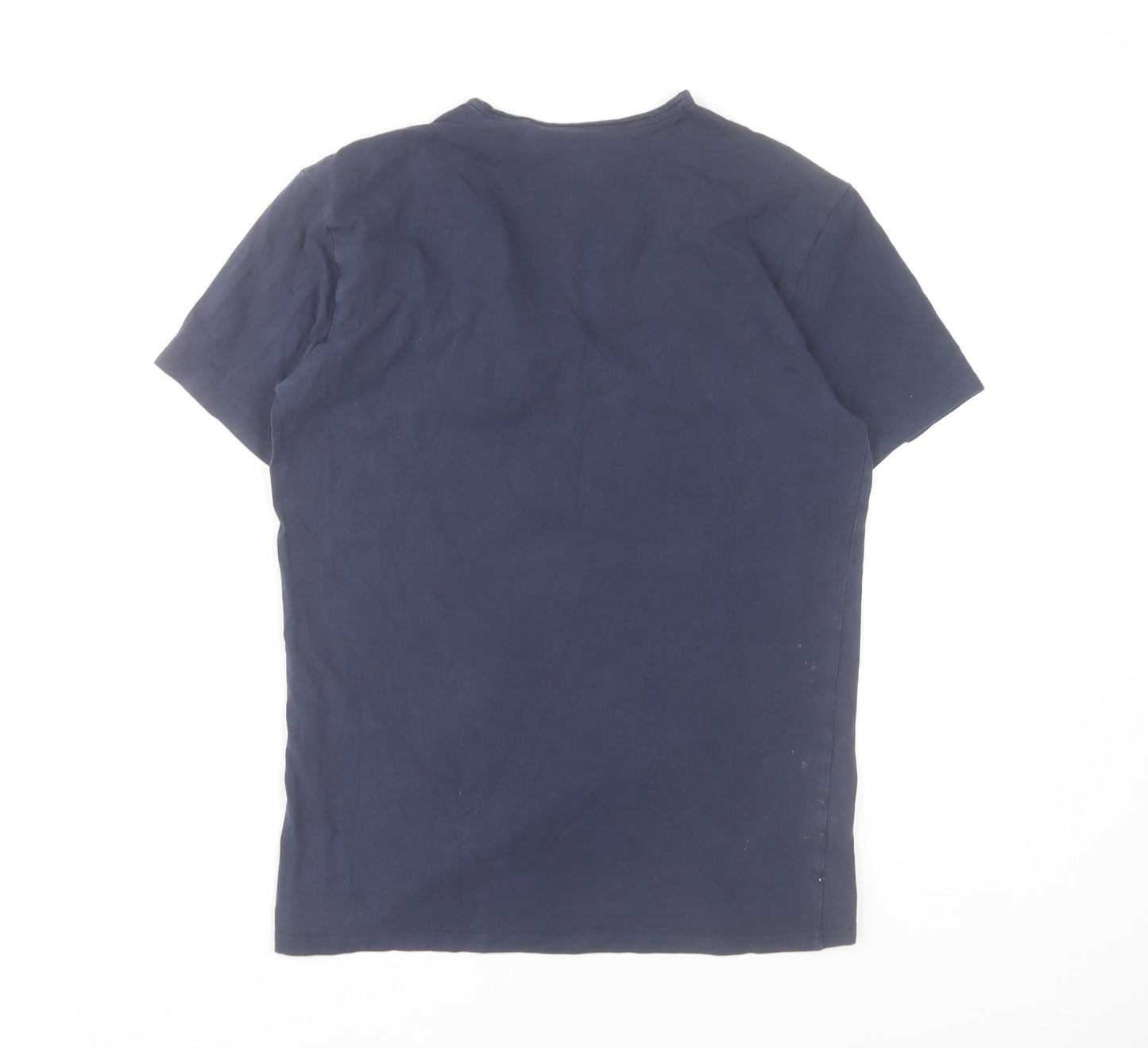 Calvin Klein Men's Blue Slim Fit V-Neck Cotton T-Shirt M