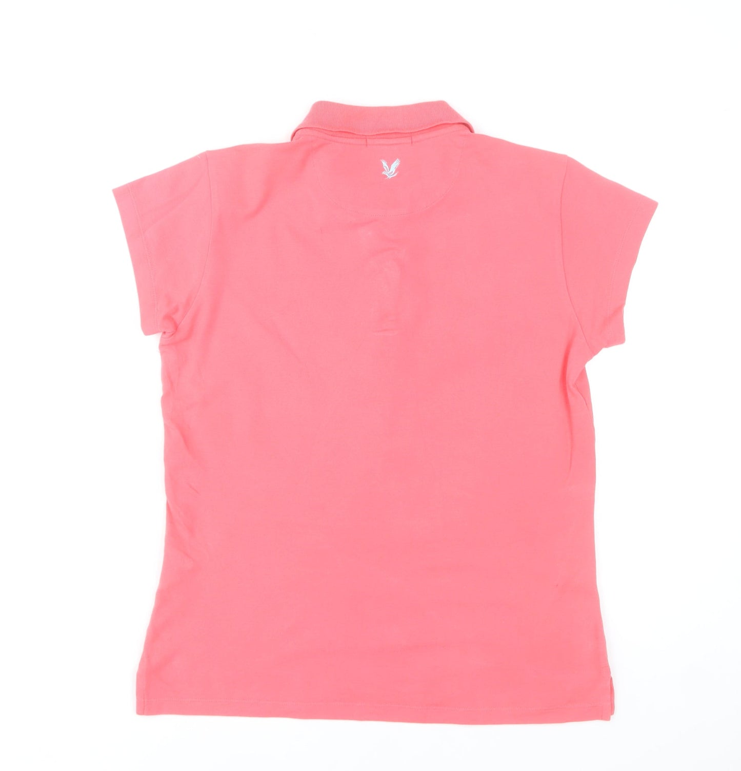 Lyle & Scott Women’s Coral Pink Polo Shirt Size L Cotton Blend