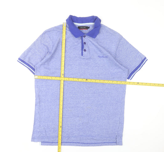 Pierre Cardin Men's Blue Cotton Short Sleeve Polo Shirt Size L