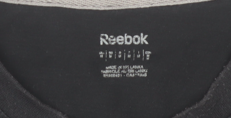 Reebok Men’s Black Cotton Crew Neck Short Sleeve Sports T-Shirt M