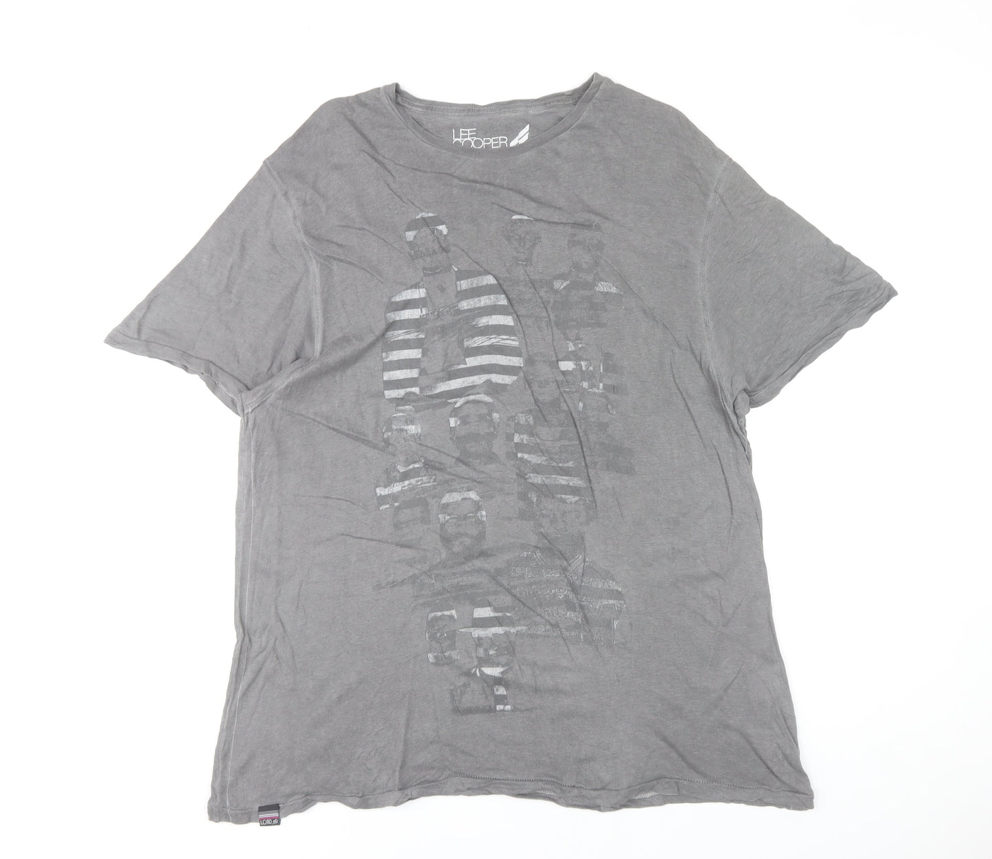 Lee Cooper Unisex Adults Grey 2XL Basic Cotton Crew Neck T-Shirt