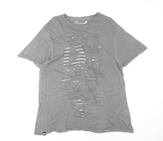 Lee Cooper Unisex Adults Grey 2XL Basic Cotton Crew Neck T-Shirt