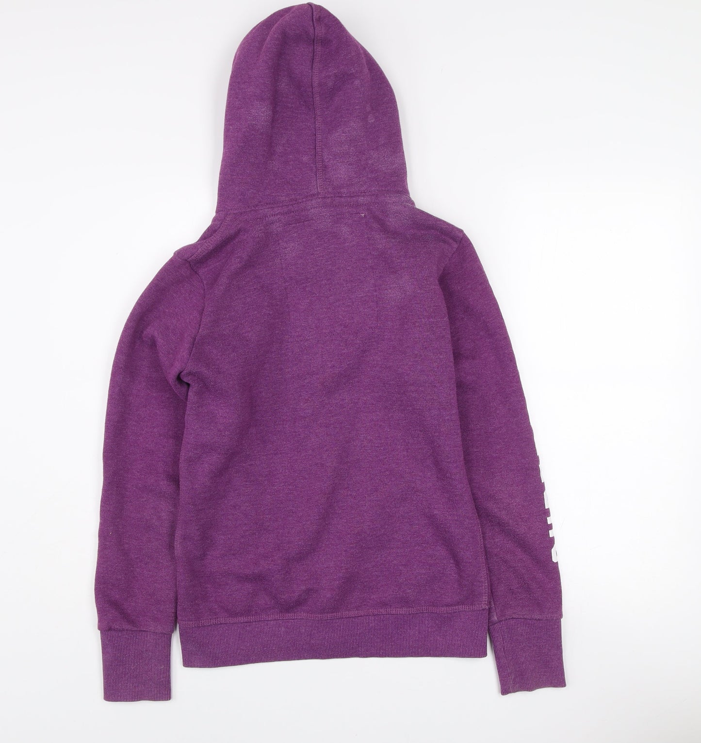 Superdry Women Purple Hooded Full Zip Logo Jacket Size S