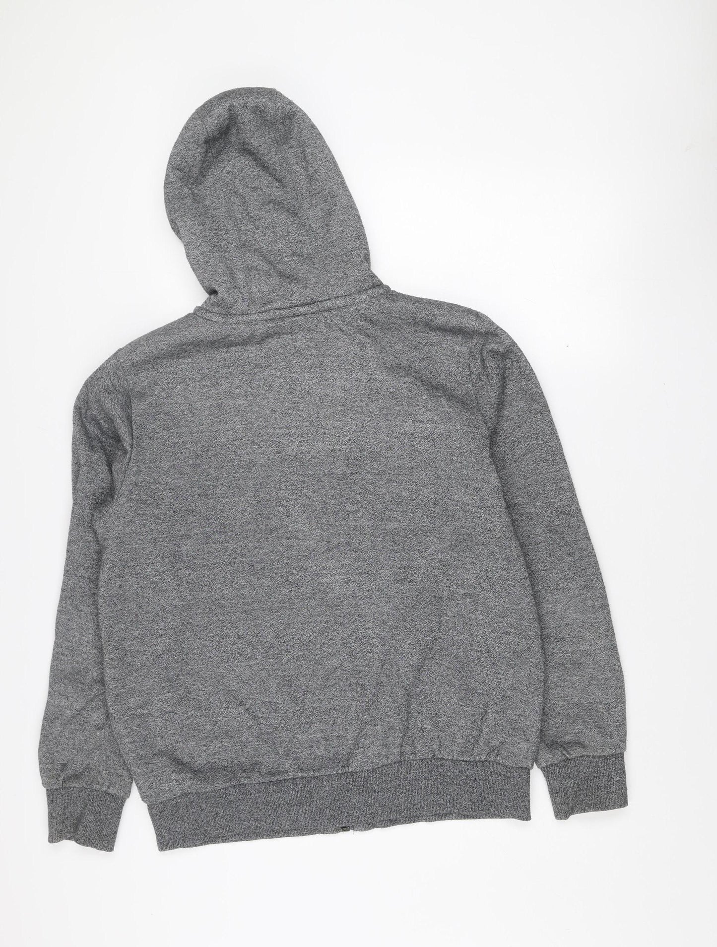 Tokyo Laundry Men's Grey Hooded Full Zip Fleece Lined Jacket Size M