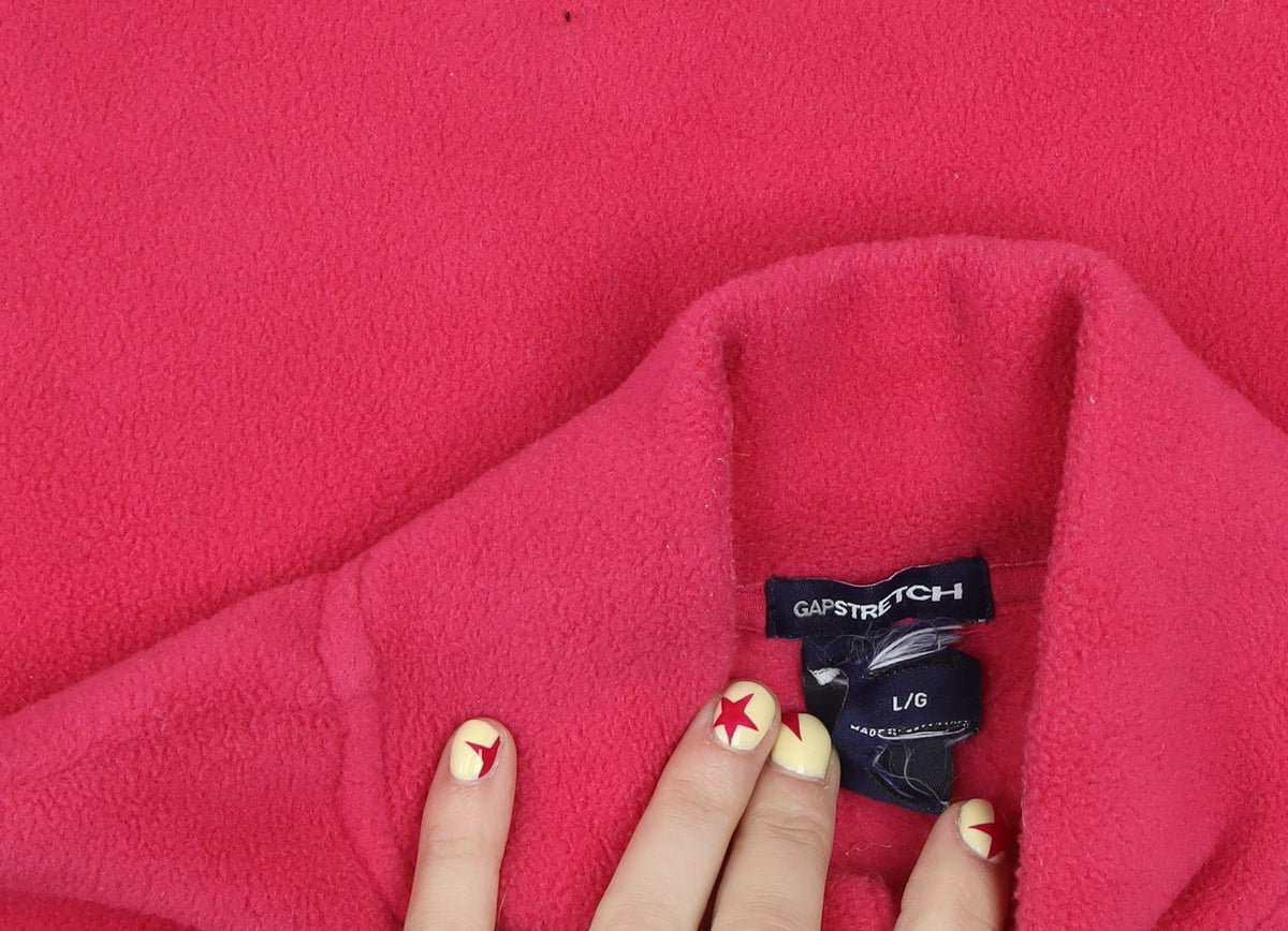 Additional view of GAP girls’ pink fleece 1/2 zip pullover sweatshirt l stretch fit