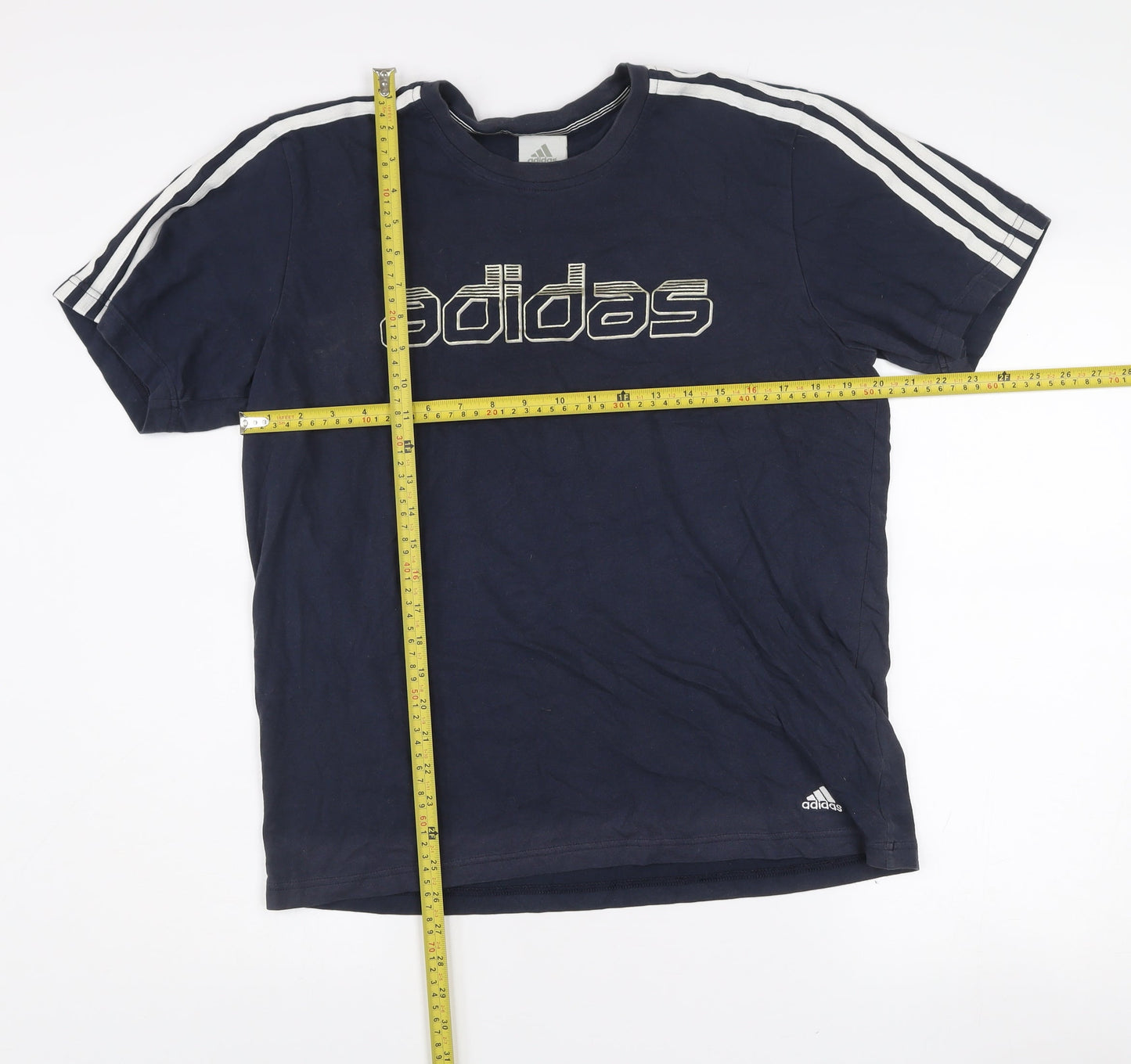 Adidas Men's Blue Short Sleeve Graphic Sports T-Shirt M