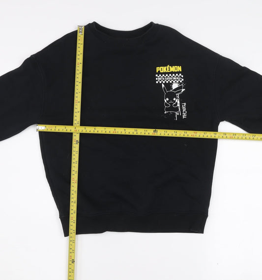 Marks and Spencer Boys Black Pokemon Pikachu Pullover Sweatshirt 9-10 Years