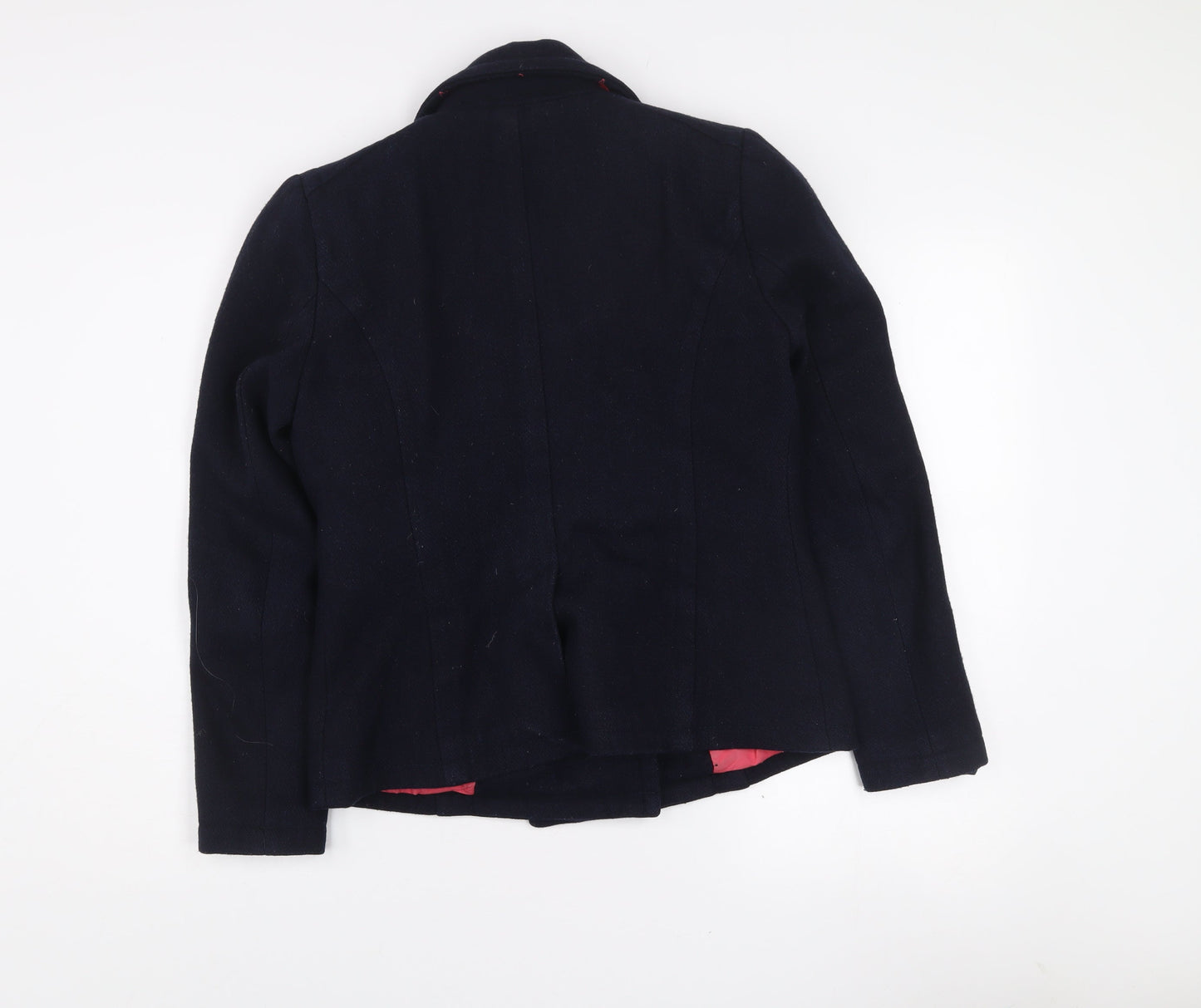 Superdry Women's Blue Wool Classic Pea Coat Jacket Size S