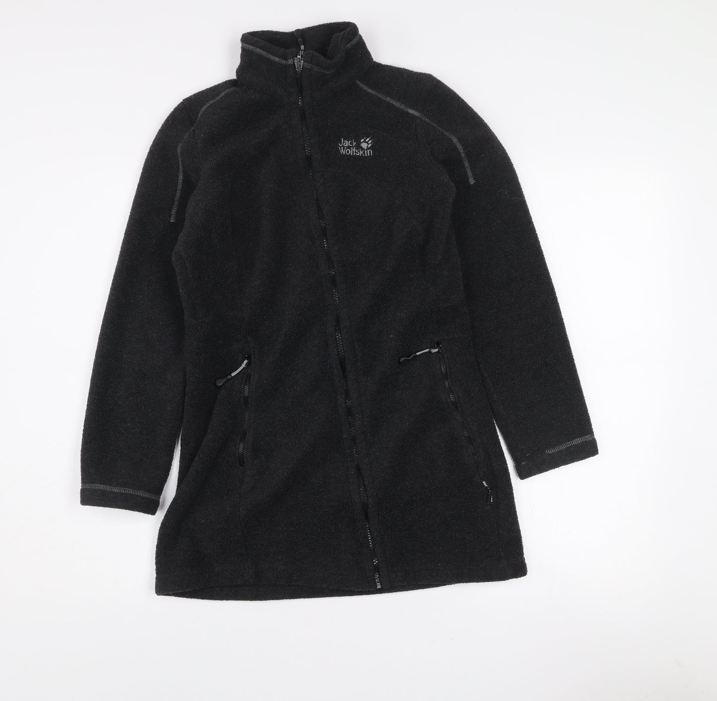 Jack Wolfskin Women's Black Fleece Mid-Length Outdoor Jacket Size 8