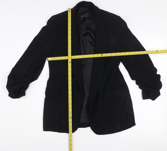 Marks and Spencer Womens Black Size 8 Regular Fit Single Breasted Blazer