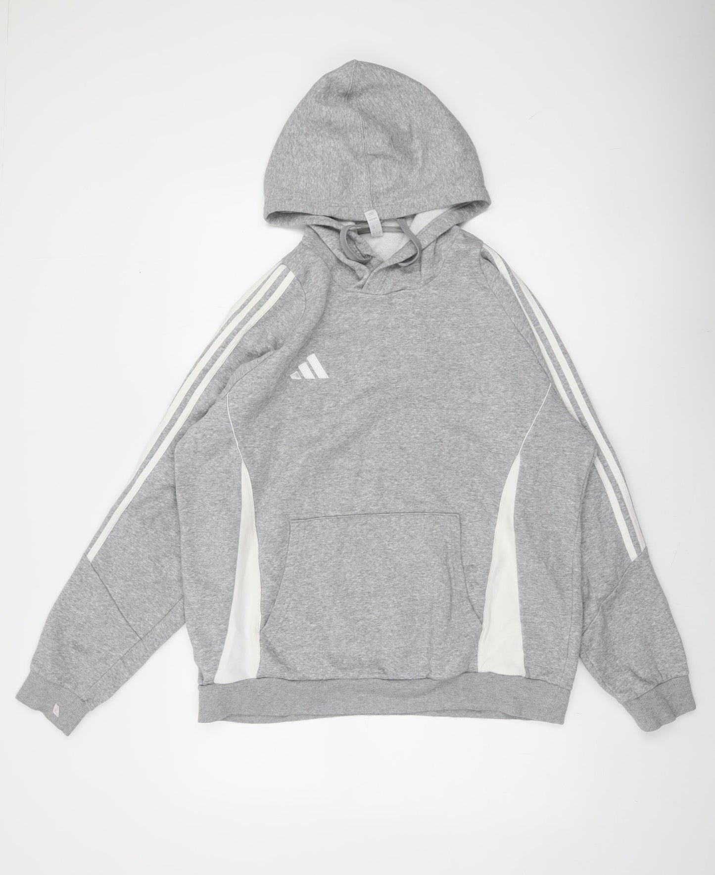 adidas Men’s Grey Pullover Hoodie Size M Sports Fleece Sweatshirt