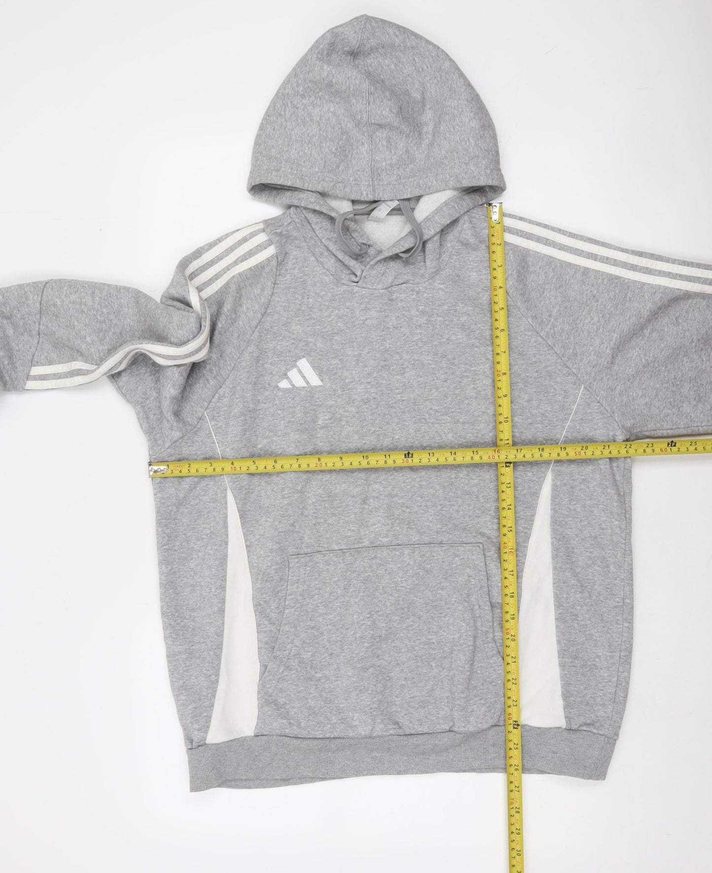 adidas Men’s Grey Pullover Hoodie Size M Sports Fleece Sweatshirt