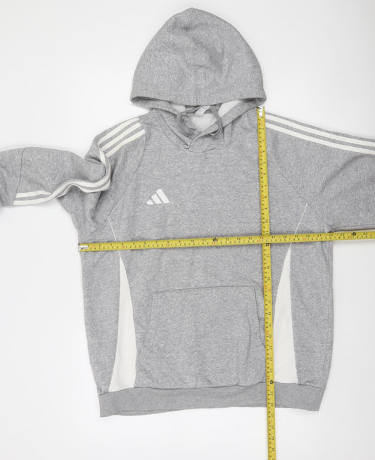 adidas Men’s Grey Pullover Hoodie Size M Sports Fleece Sweatshirt