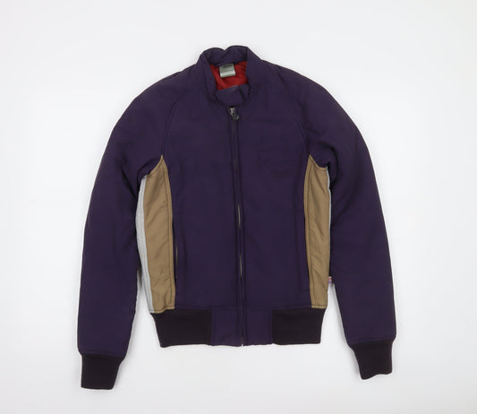 Diesel Womens Purple Cotton Bomber Jacket S Casual Zip Style