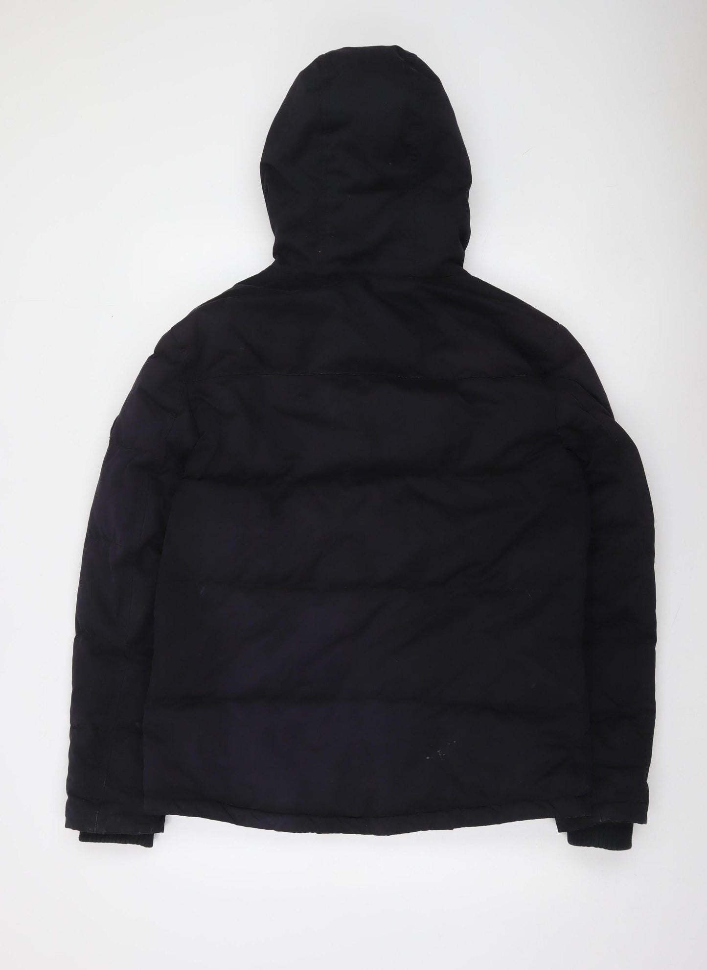 Jack Wills Men's Black Hooded Puffer Jacket Size M Winter Coat