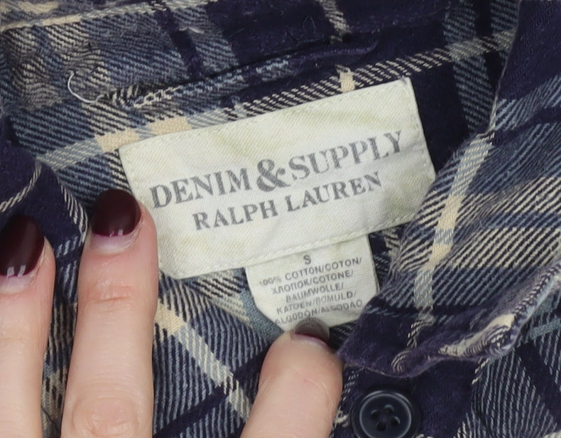 Ralph Lauren Denim & Supply Men's Navy Checked Flannel Shirt S