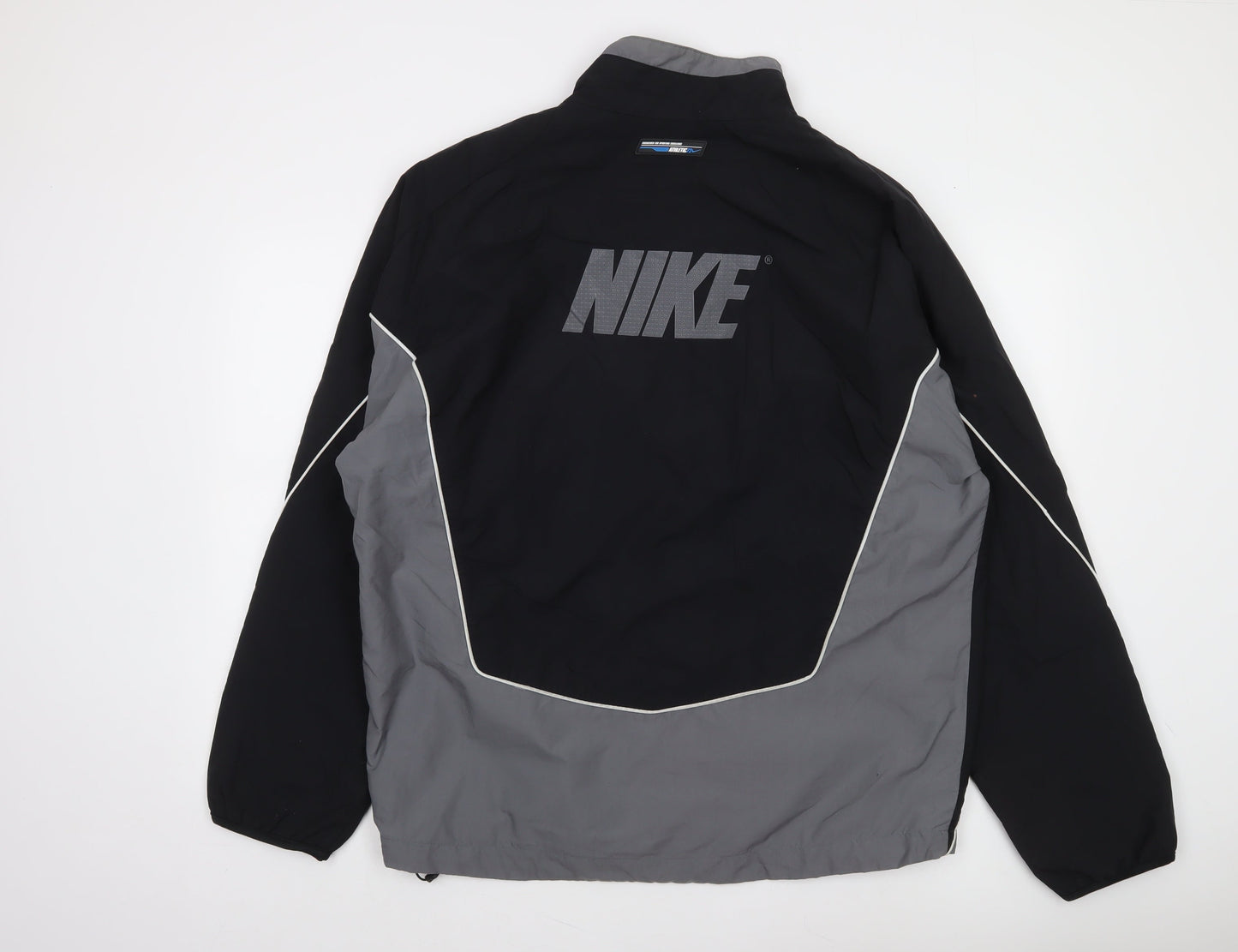 Nike Men’s Grey Black XL Windbreaker Jacket Lightweight Full Zip Sportswear