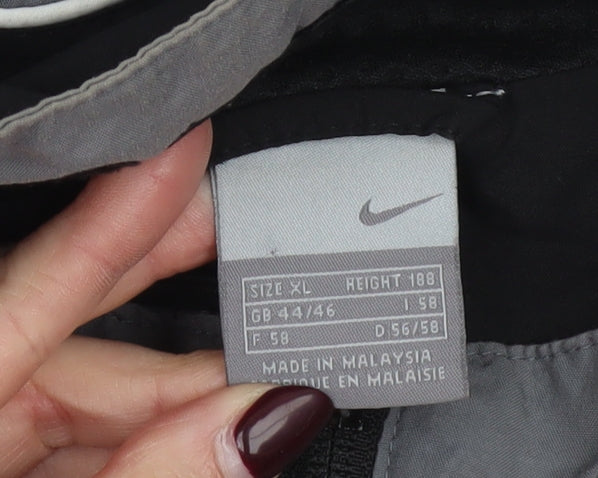 Nike Men’s Grey Black XL Windbreaker Jacket Lightweight Full Zip Sportswear