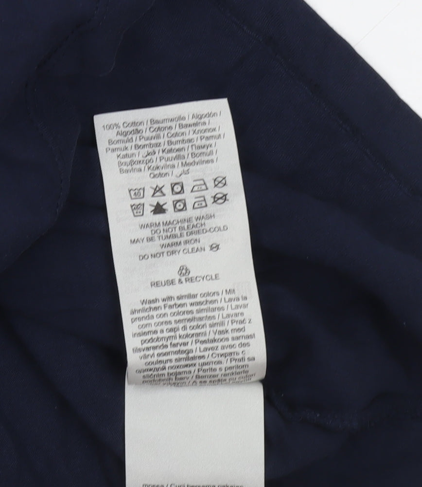 Jack & Jones Men's Navy Blue Graphic Print T-Shirt Size L