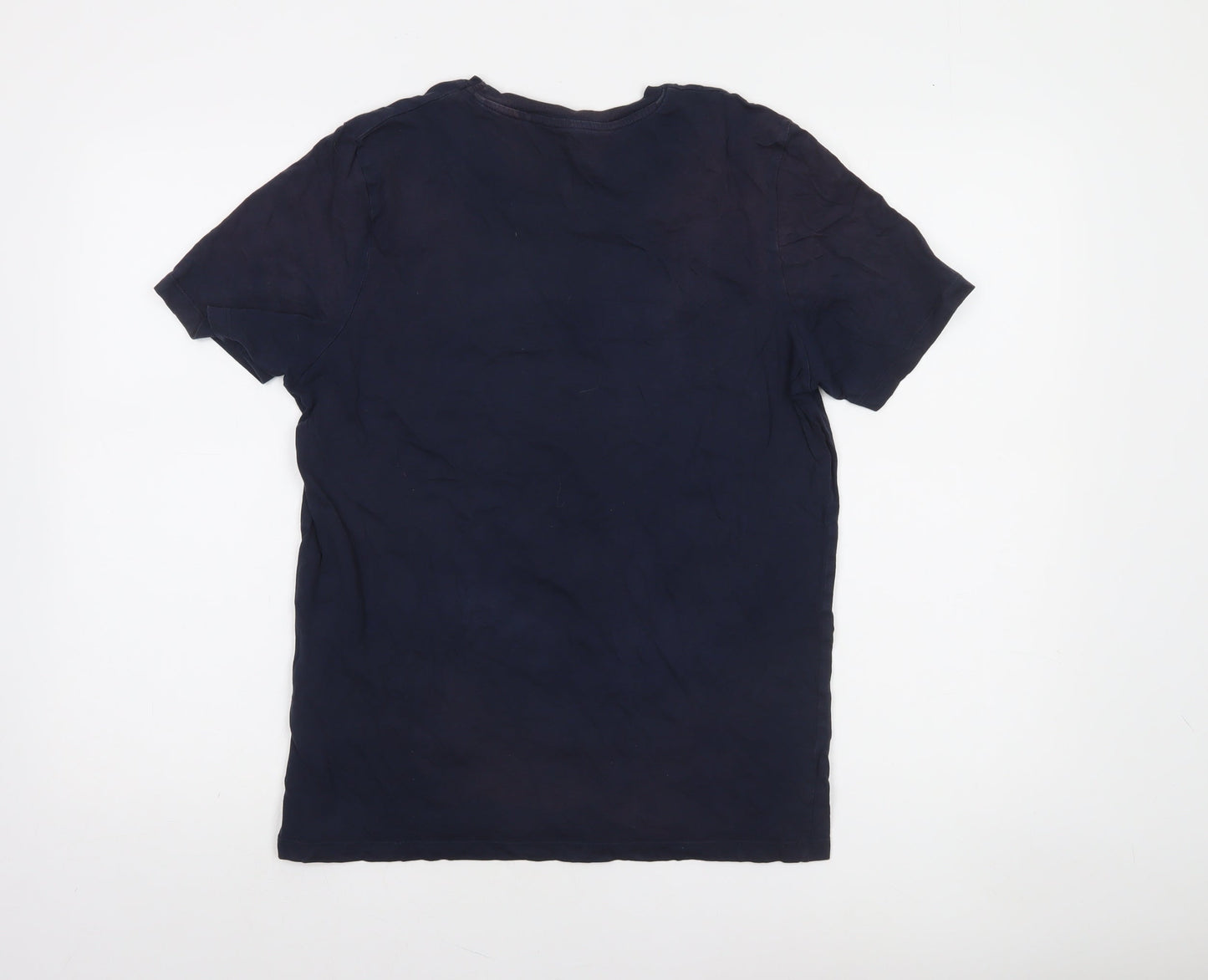Jack & Jones Men's Navy Blue Graphic Print T-Shirt Size L