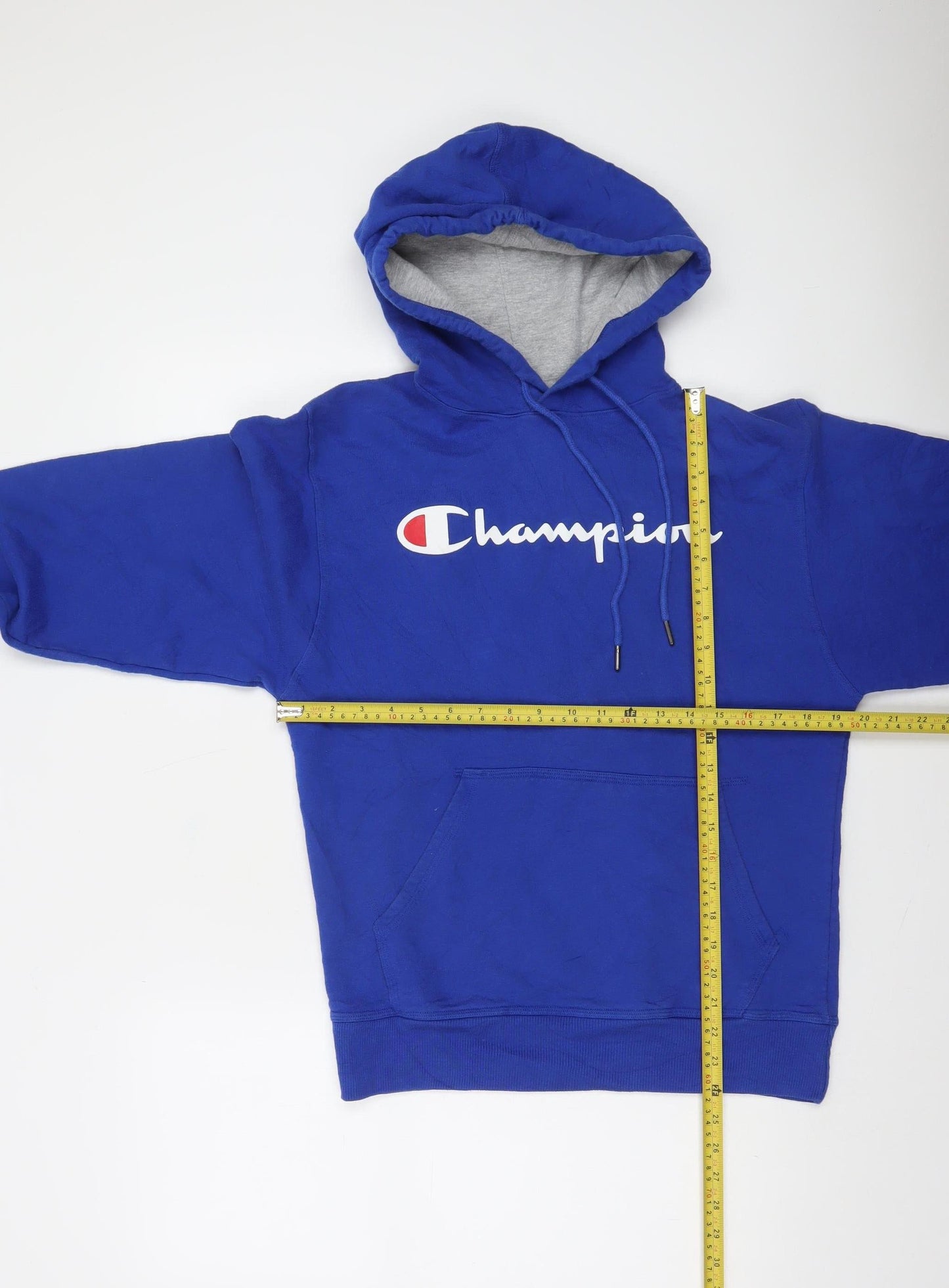 Champion Men's Blue Pullover Hoodie Small Logo Fleece Sweatshirt