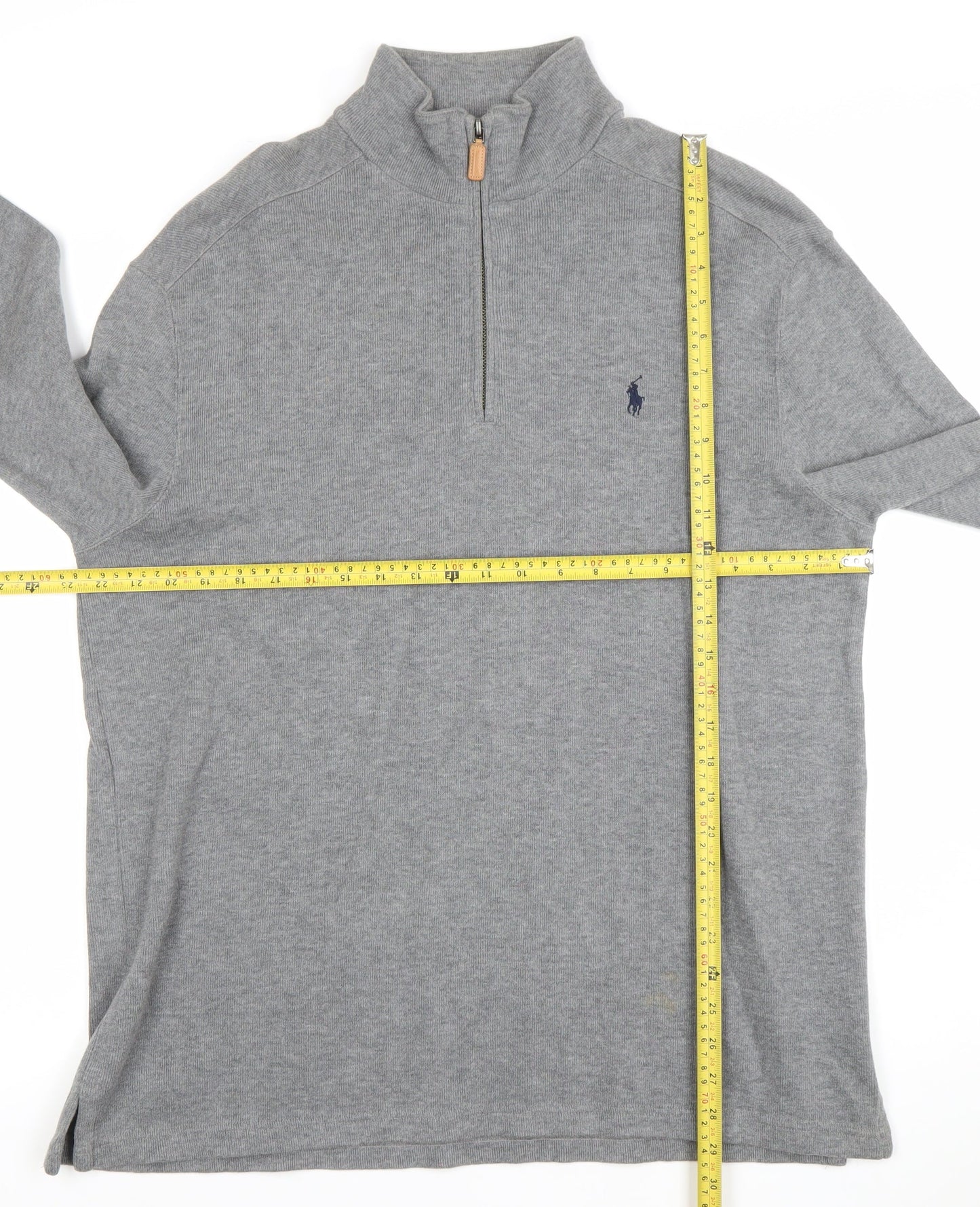Polo Ralph Lauren Men's Grey L 1/2 Zip Cotton Sweatshirt