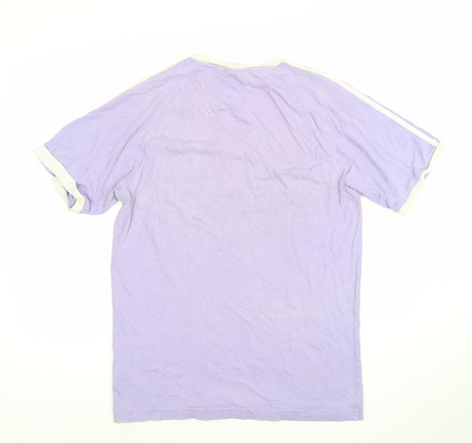 Adidas Men's Purple Trefoil Short Sleeve Cotton T-Shirt Size S