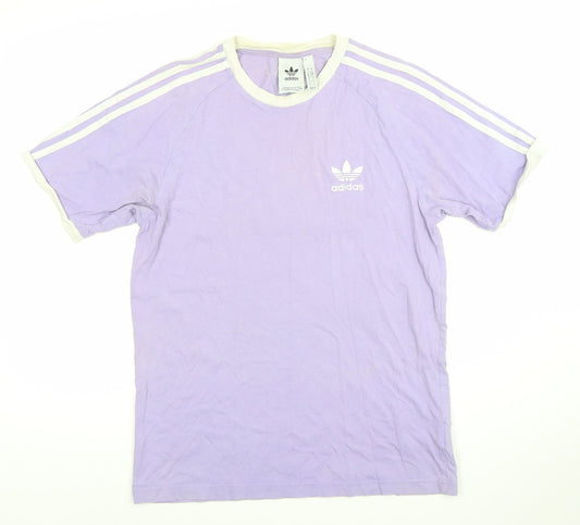 Adidas Men's Purple Trefoil Short Sleeve Cotton T-Shirt Size S