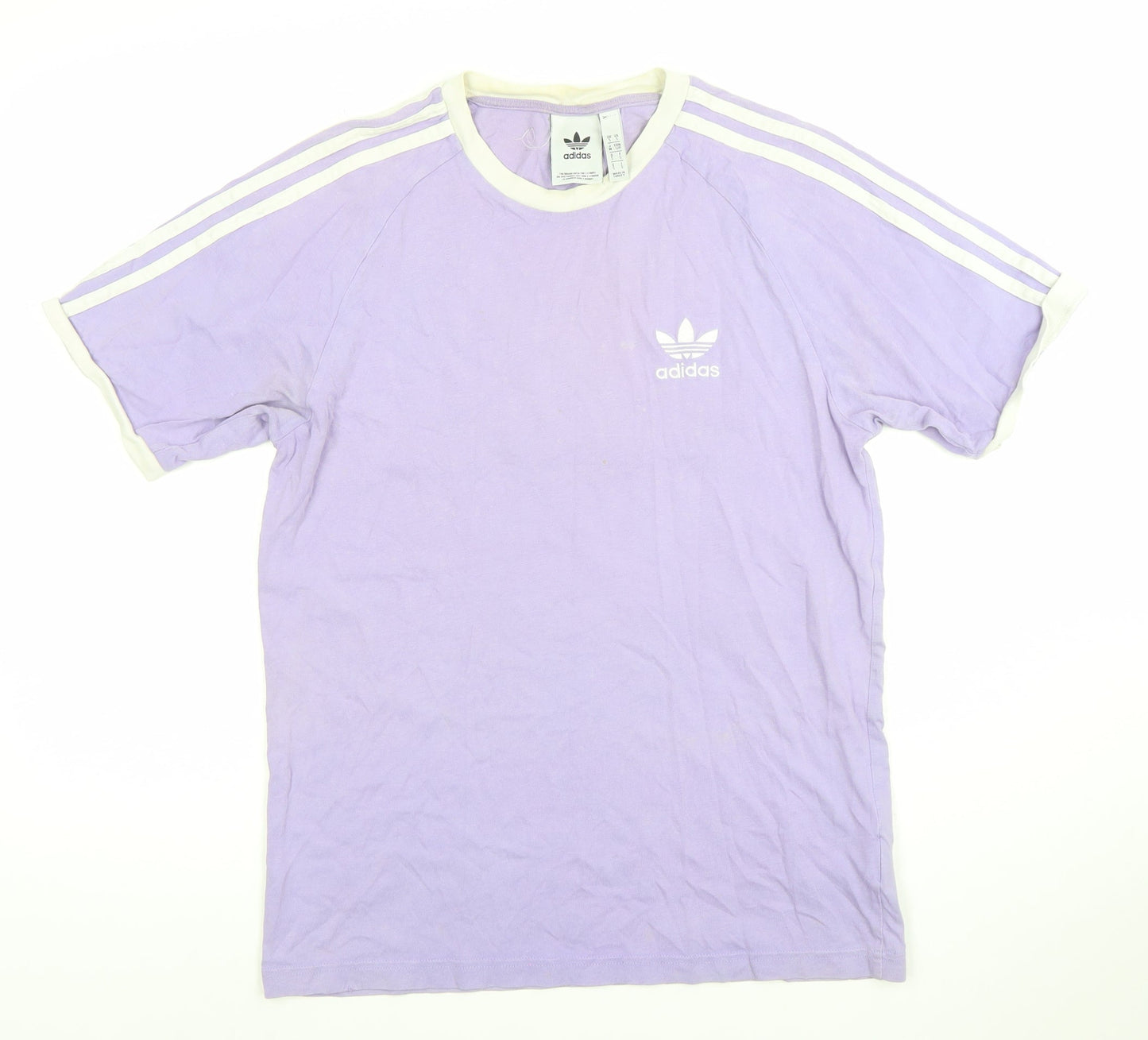 Adidas Men's Purple Trefoil Short Sleeve Cotton T-Shirt Size S
