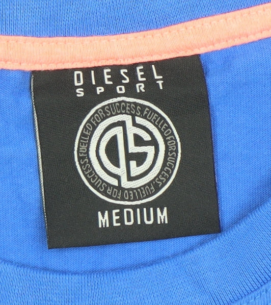 Diesel Sport Men's Blue Colourblock Crew Neck T-Shirt Medium