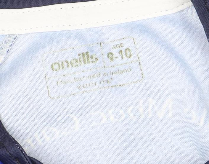 Brand and care label for O'Neill boys’ blue 8-10 years ballymacarby football jersey t-shirt