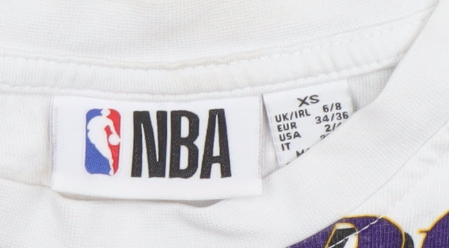 NBA Women’s White Los Angeles Lakers Cropped T-Shirt XS