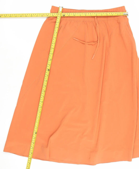 Athleta Women's Orange Nylon Stretch A-Line Skirt Size 8