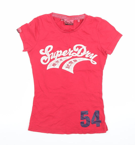 Superdry Womens Red XS Vintage Graphic T-Shirt