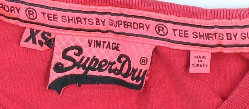 Superdry Womens Red XS Vintage Graphic T-Shirt