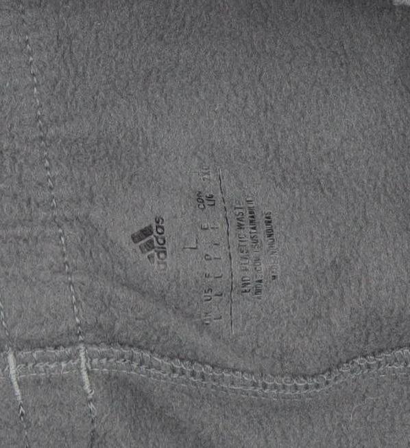 adidas Mens Grey L Athletic Trousers with Logo and Drawstring Waist