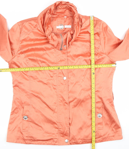 Paco Design Women's Orange XL Mid-Length Polyester Cotton Jacket
