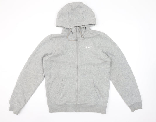 Nike Men's Grey Full Zip Hoodie Size S Sports Fleece Sweatshirt