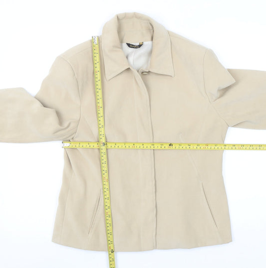 Inspiration Women's Beige Size 14 Suedette Lined Short Jacket