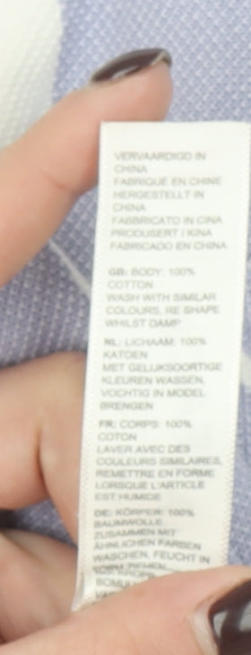 Fat Face Women's Lilac Stripe 1/4 Zip Sweatshirt UK 12 Cotton