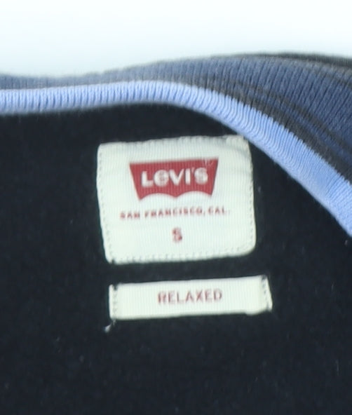 Levi's Men's Blue Colour Block Crew Neck Relaxed Fit Sweatshirt S