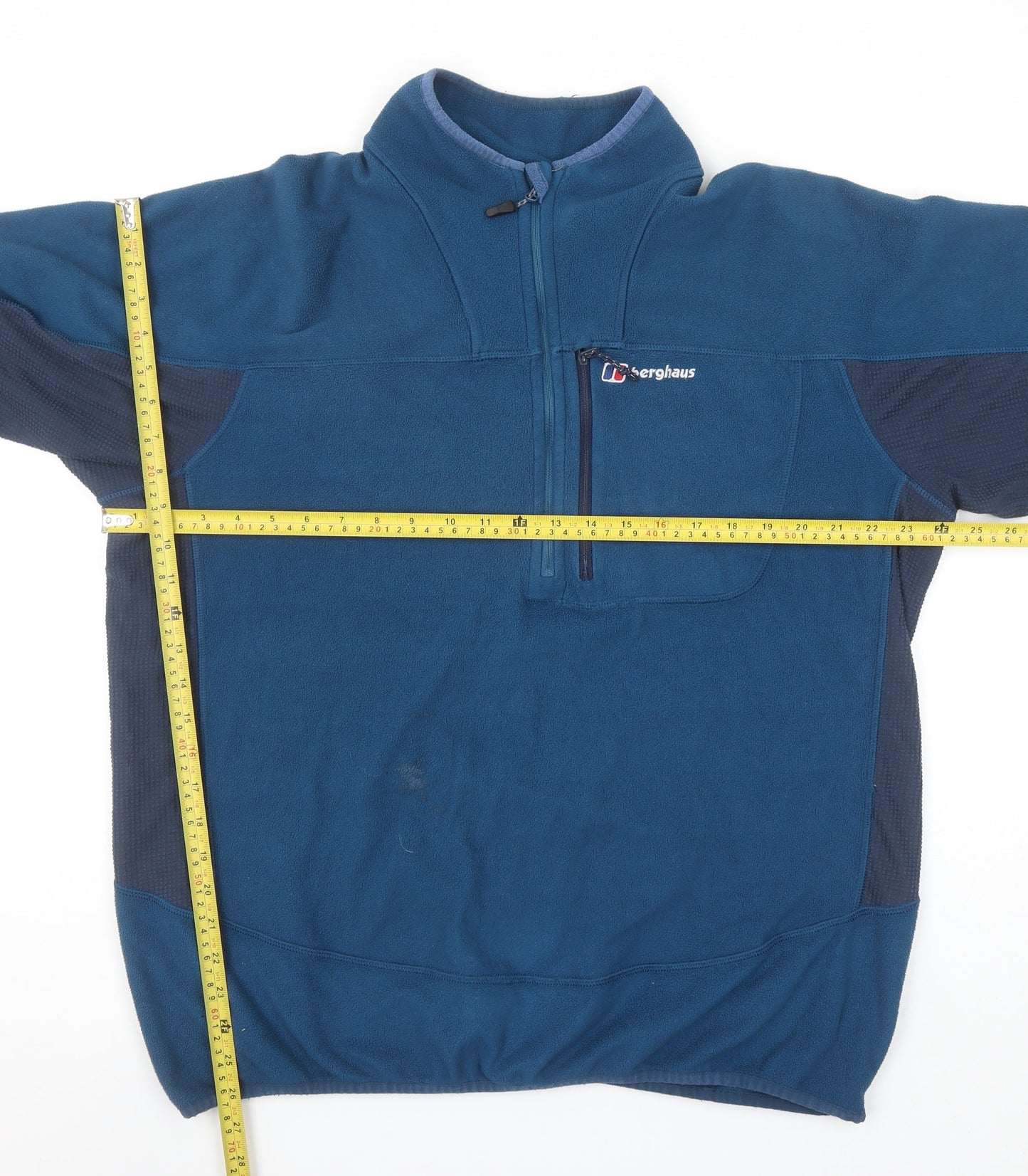 Berghaus Men Blue XL Fleece 1/4 Zip Pullover Sweatshirt Outdoor