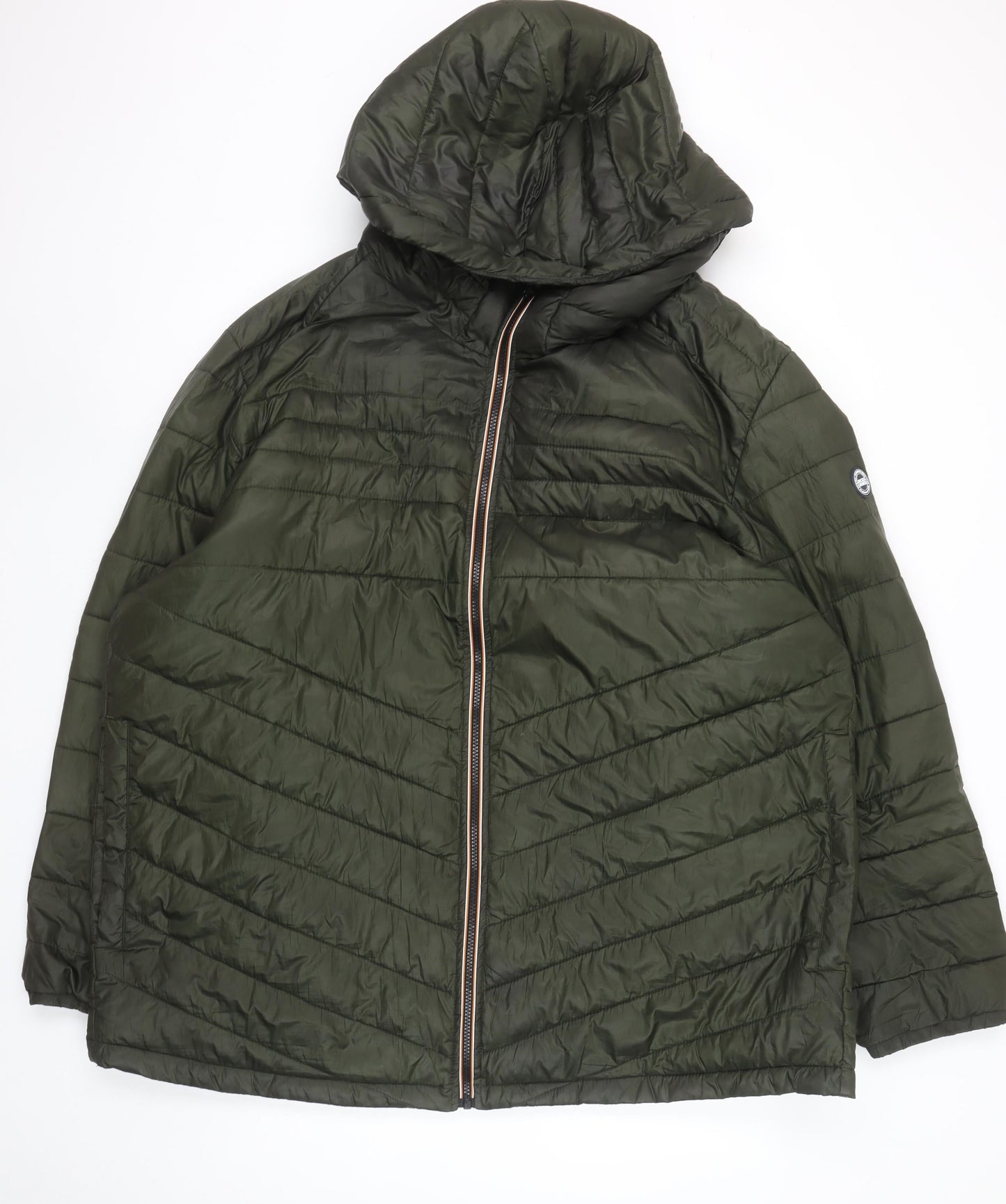 Jack & Jones Men's Green 4XL Hooded Puffer Jacket
