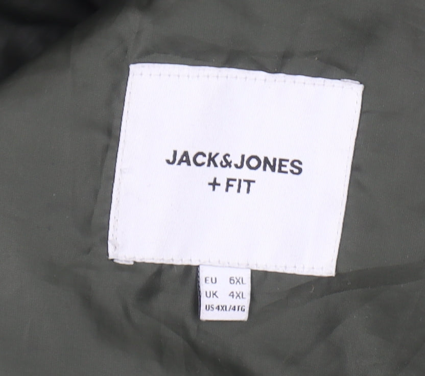 Jack & Jones Men's Green 4XL Hooded Puffer Jacket