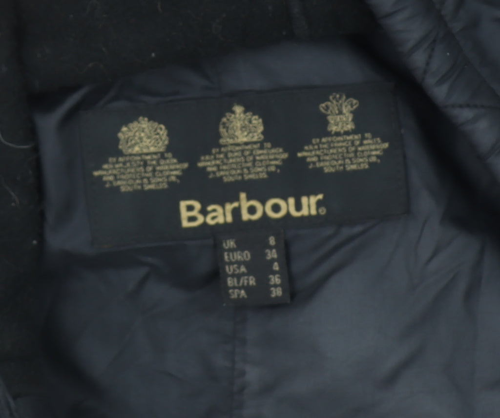 Barbour International Women's Black Quilted Mid-Length Jacket UK 8