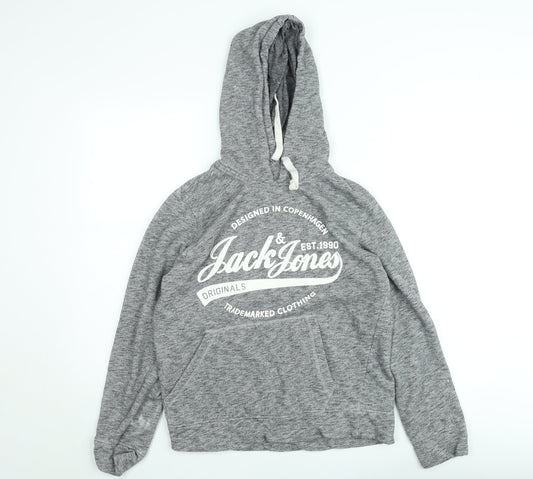 Mens UK M Regular JACK & JONES Grey Pullover Hoodie