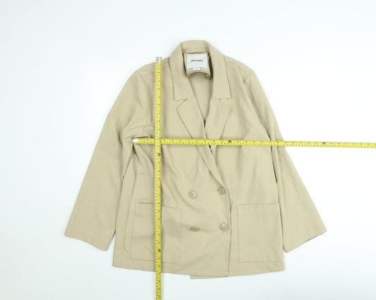Monkl Women Beige Cotton Twill Blazer Jacket Size S