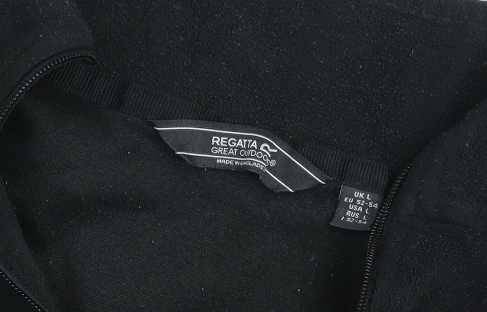 Mens UK L Regular Regatta Black Henley Sweatshirt